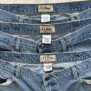 3 PAIR LOT- LL BEAN Men's 38x28 Medium Blue Jeans - WORK PANTS